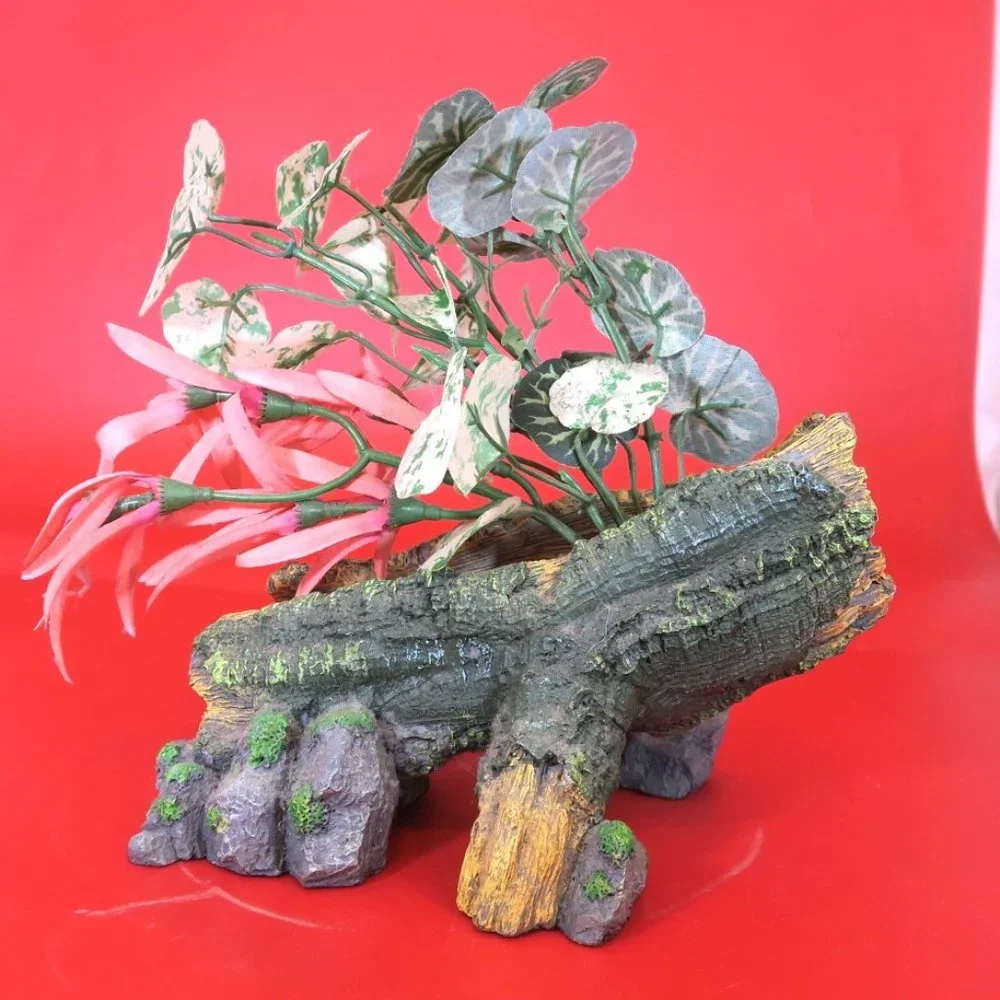 Aquarium Terrarium Decoration Fish Tank Landscape Hideout Plastic Plant Ornament